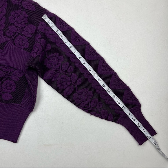 Options Vintage Purple Sweater Floral and Patterned Sweater - Picture 5 of 8